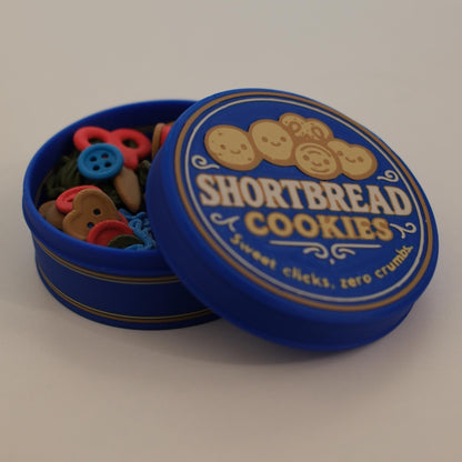 3D Printed Sewing Kit Shortbread Tin Clicker Fidget
