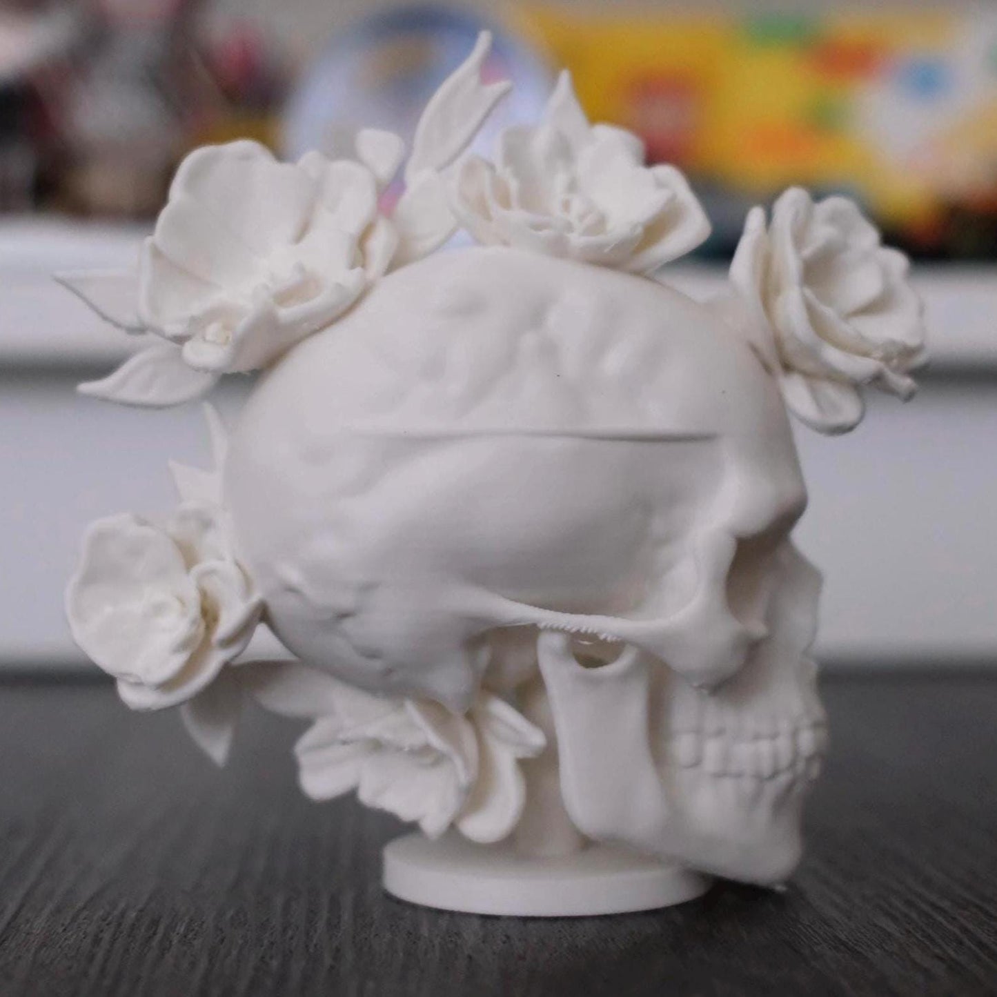 Floral Skull Sculpture