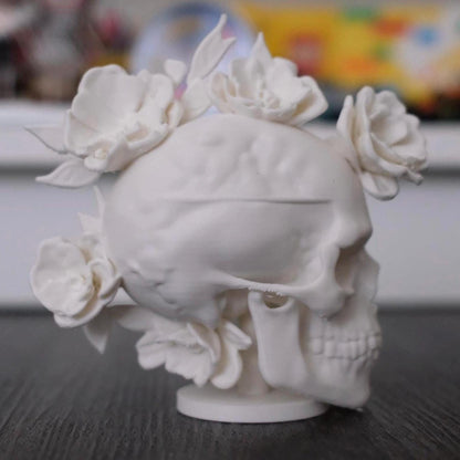 Floral Skull Sculpture