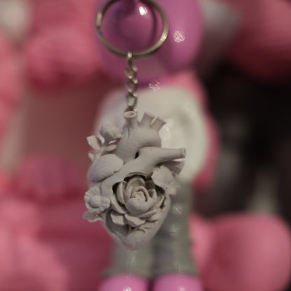 Lotus Bloom Heart Keychain