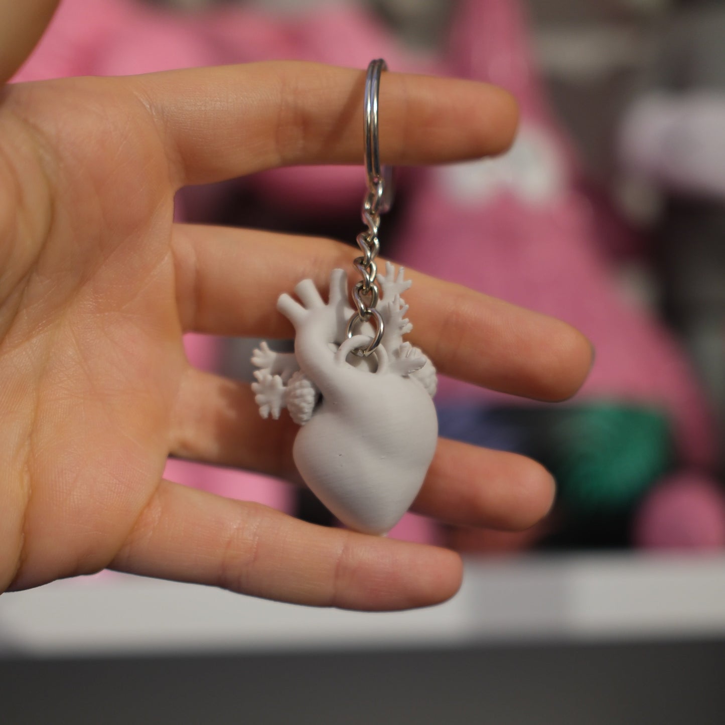 Coral Reef Heart Keychain